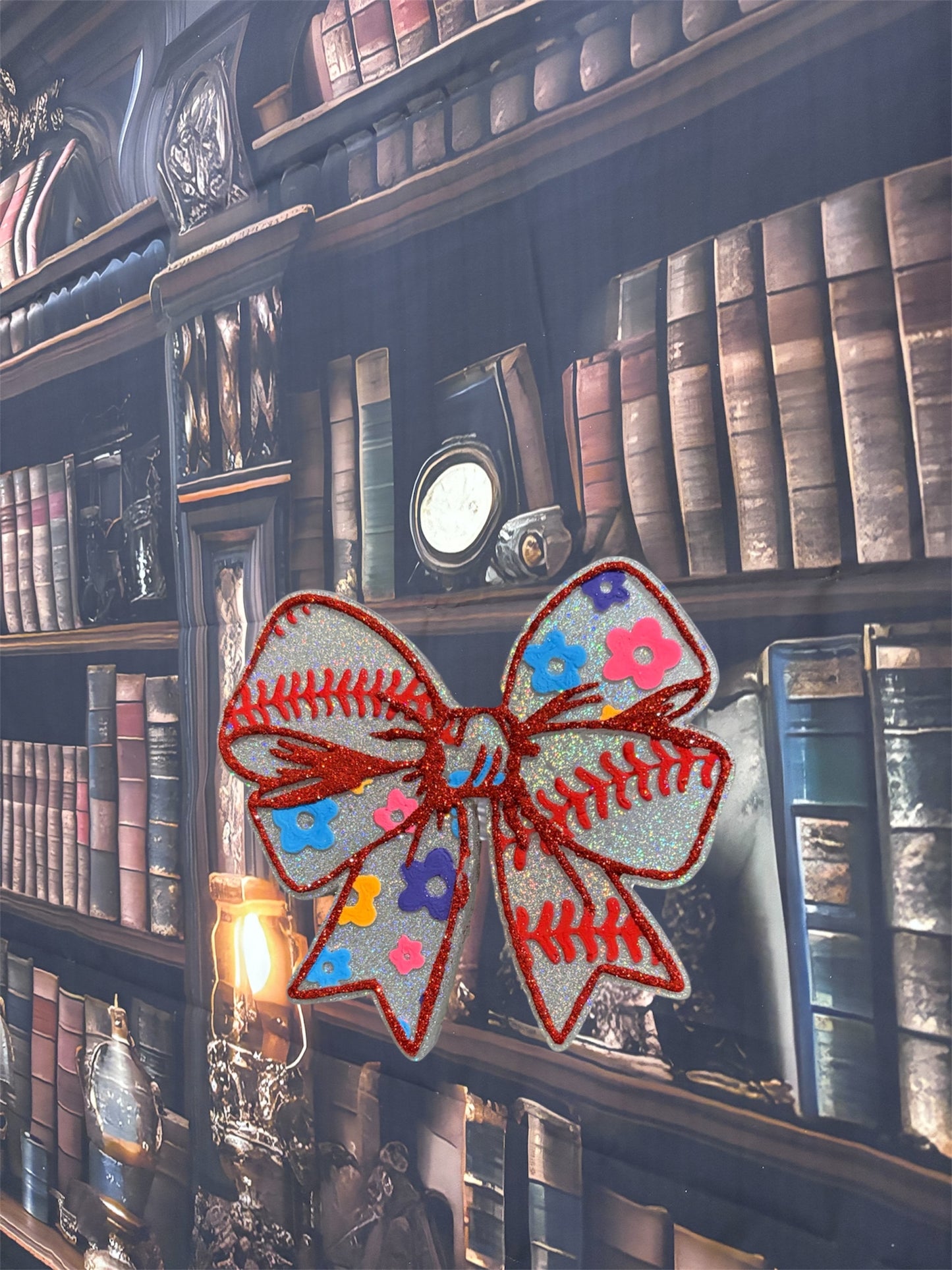 Baseball Floral Bow