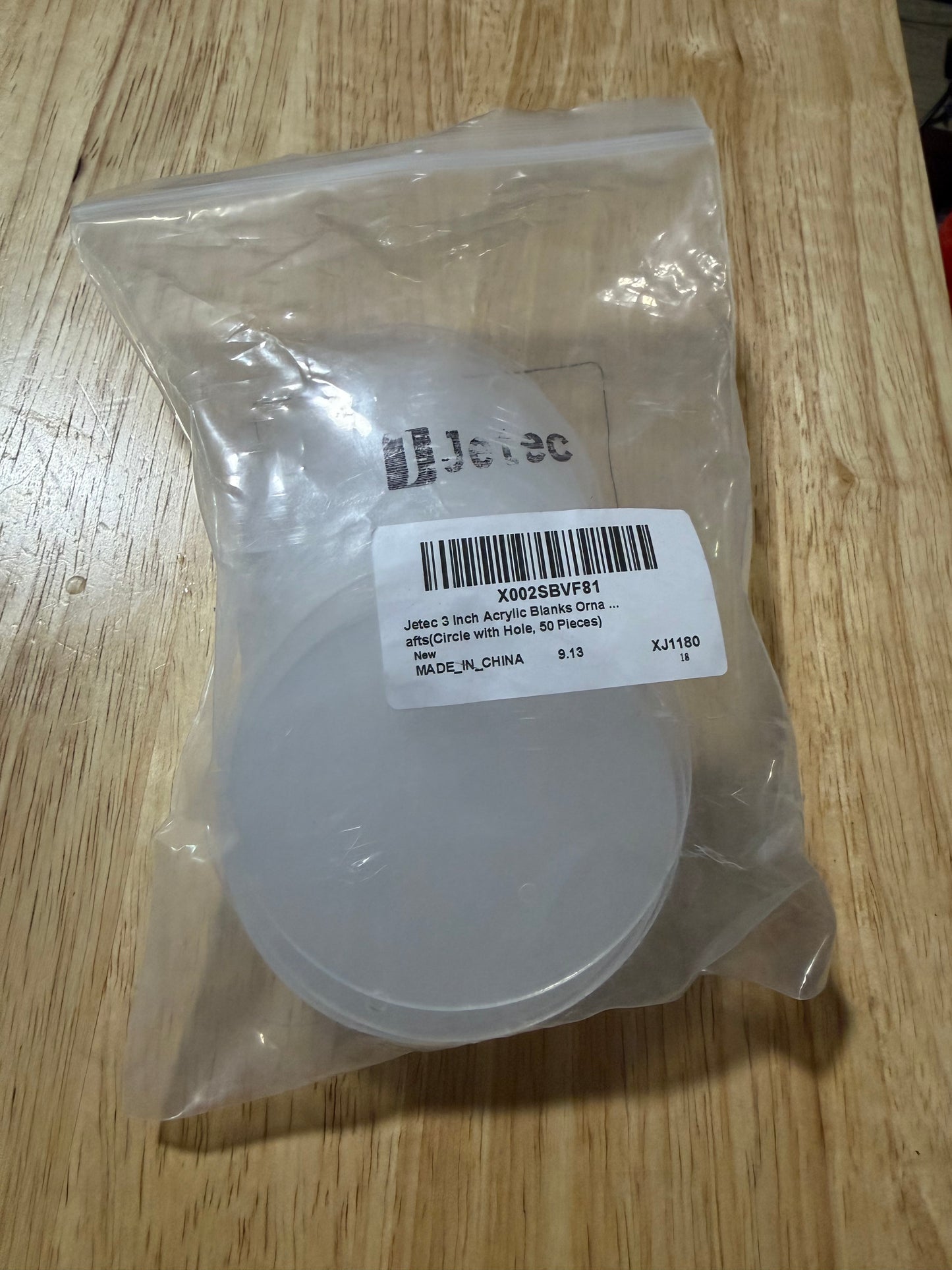 Acrylic keychain blanks 3” 33count