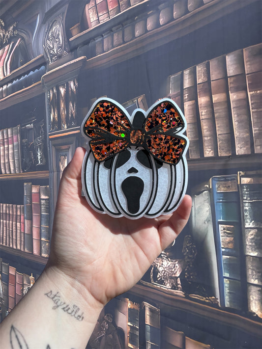 Scream Pumpkin with Bow