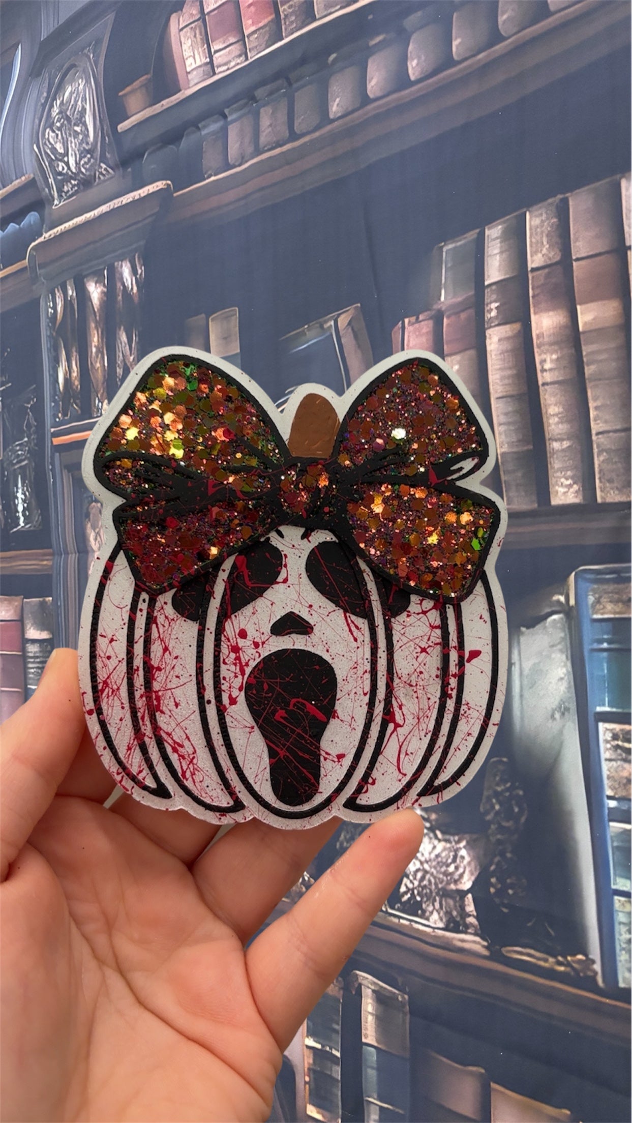 Scream Pumpkin with Bow