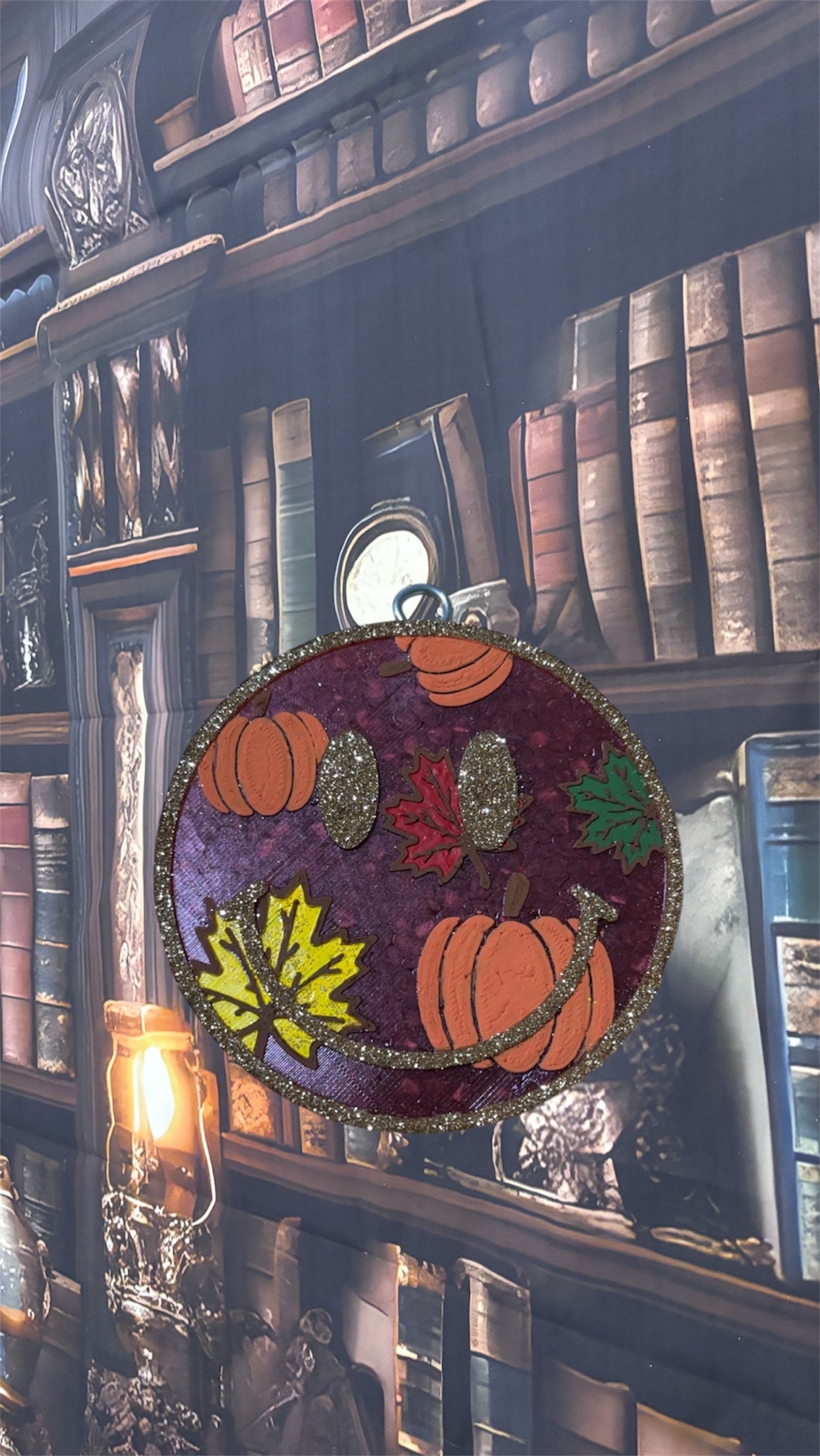 Pumpkin and Leaves Smiley