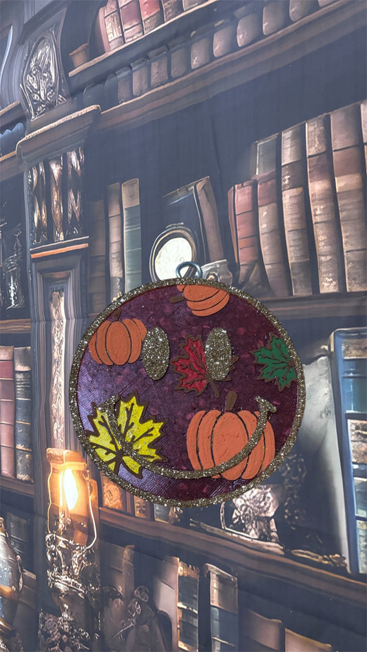 Pumpkin and Leaves Smiley